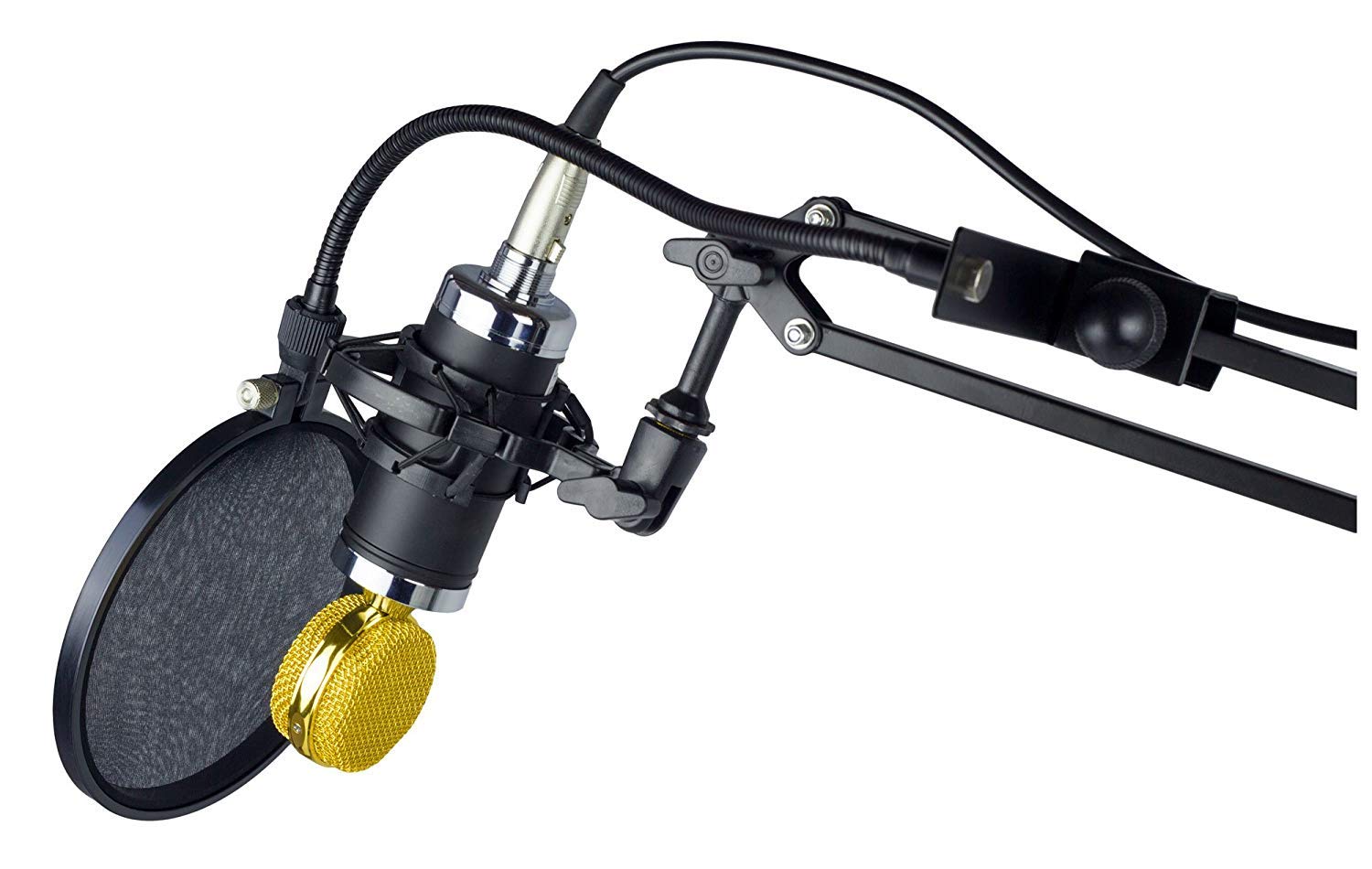 Nady 15,2 cm (6 Zoll) Mikrofon Pop Filter Windschutz mit flexiblem Schwanenhals und Metallstabilisierungsarm (LSF-1)