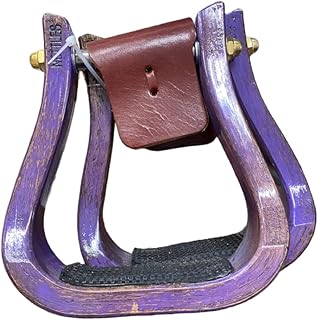 Nettles Distressed Purple Colored Barrel Racer Stirrups - 2