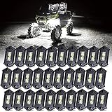 LEDMIRCY LED Rock Lights White 30PCS for ATV UTV JK Off Road RZR Trucks SUV Trail Rig Light High Power Car Under Glow Lights Under Body Light