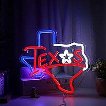 Texas Neon Sign USB Powered for Room Decor Texas Longhorn Neon Sign Lone Star Neon Light Sign Dimmable for Man Cave Bar Wall Art Birthday Gift 12.8 * 12 Inches