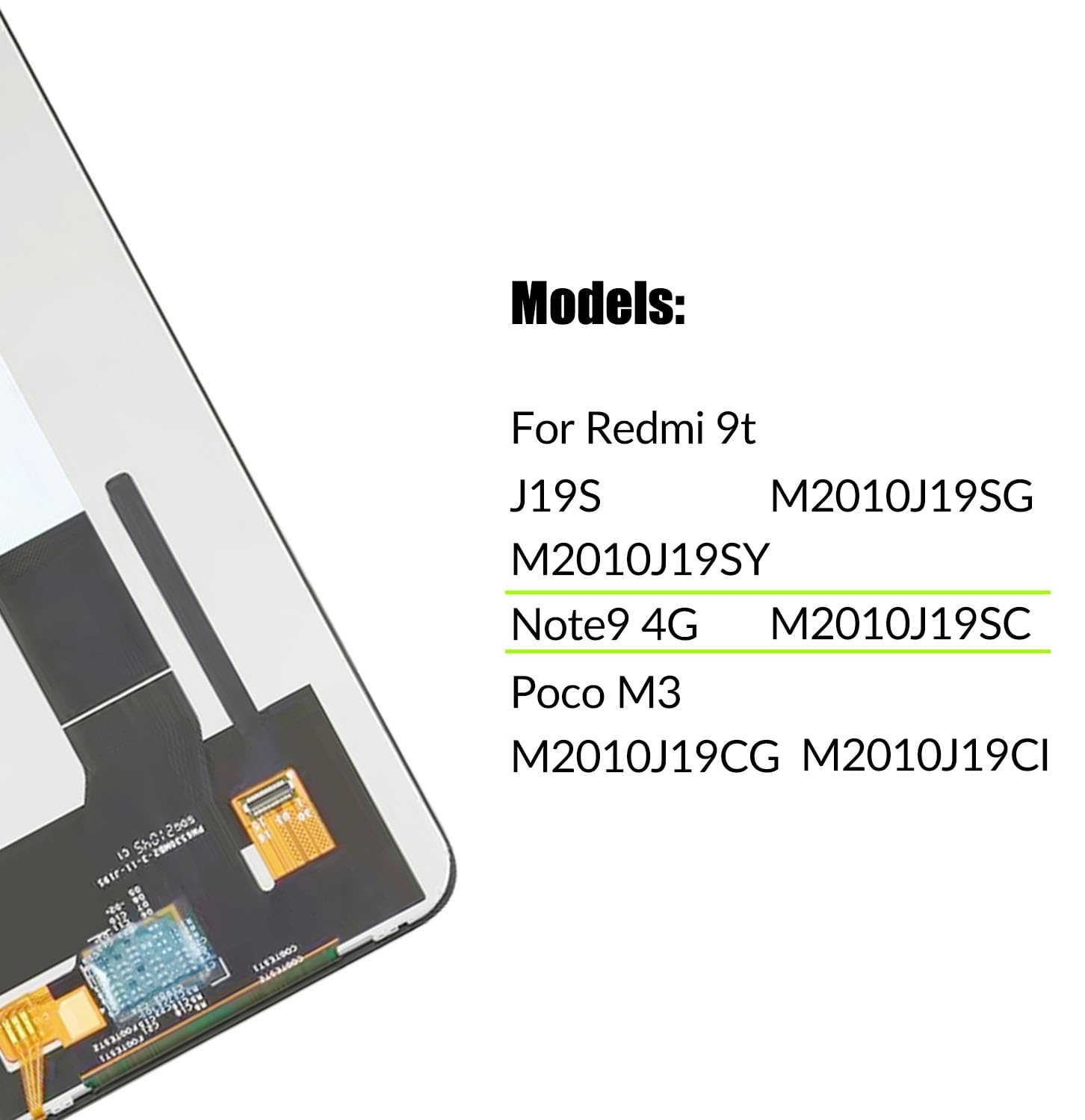 Redmi ディスプレイ本体 Amazon.com: Replacement for Xiaomi Redmi 9T | Note 9 4G | Poco M3