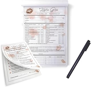 Kit Bloco Ficha De Anamnese + Cuidados Hydra Gloss/Hydragloss Lips