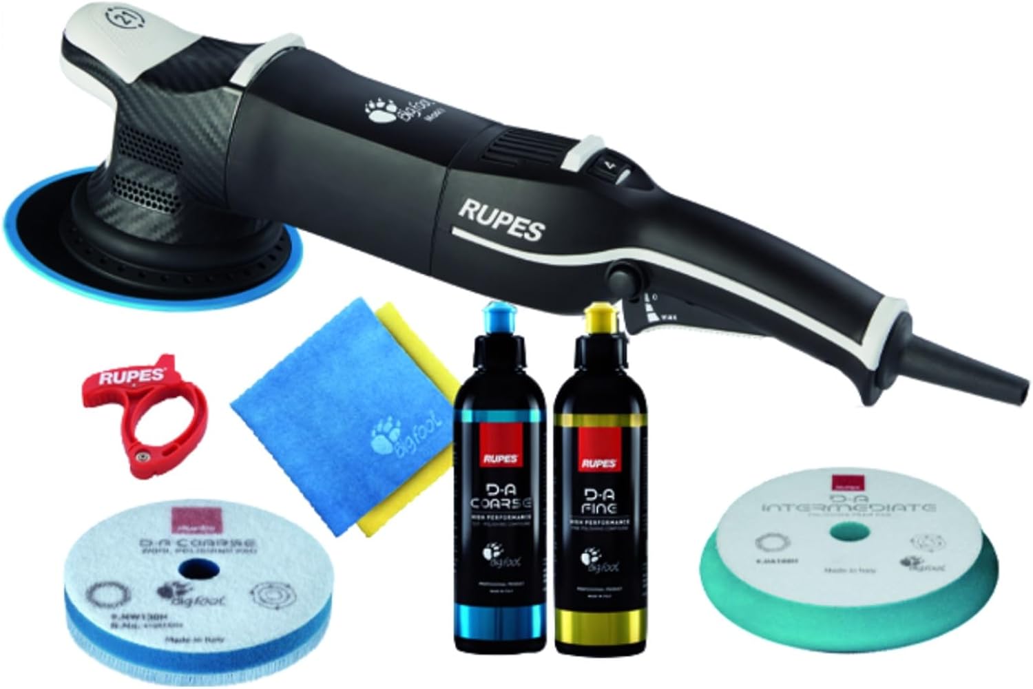 RUPES LHR21V Complete Kit for BigFoot Mark V Random Orbital Polisher - Additional Accessories Included - BigFoot Silver Tools Bag Included - Reduced Noise & Vibrations - Provides Optimal Balance