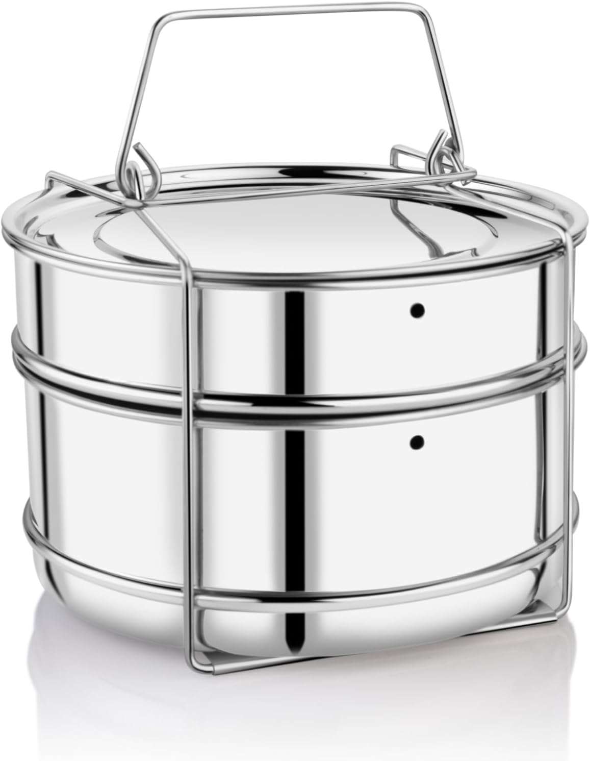 Embassy SS Cooker Separator P7.5 Suitable for 7.5 litres Prestige Deluxe Plus Hard Anodised Outer Lid Pressure Cookers (2 Containers with Lifter, Stainless Steel)