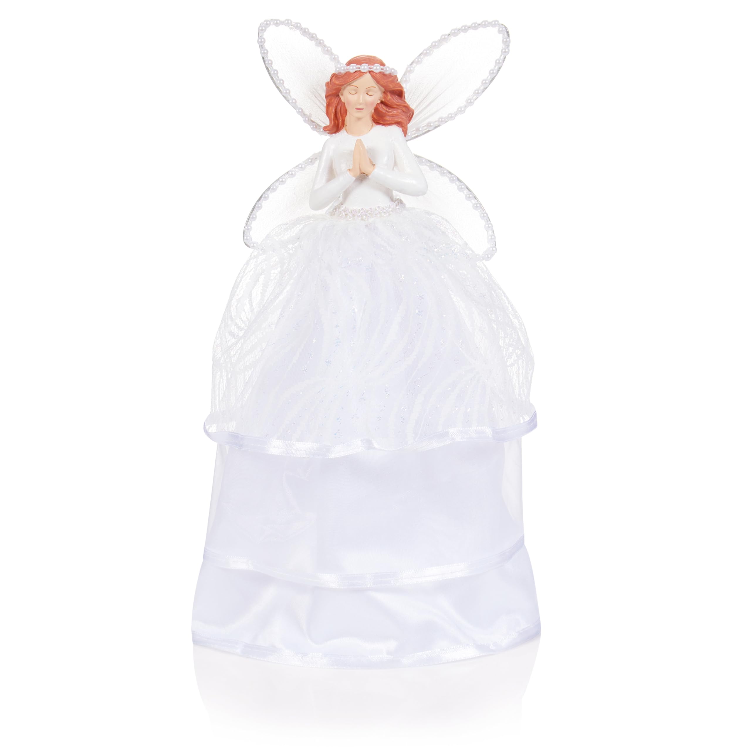 Premier White Decorations Angel With Wings Christmas Tree Topper 28Cm Festive Xmas Decoration