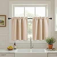 Vista 24 de NICETOWN Cenefas de Ventana Opacas con Aislamiento Térmico para Guardería - Paneles de Cortina con Bolsillo para Barra de Decoración del Hogar