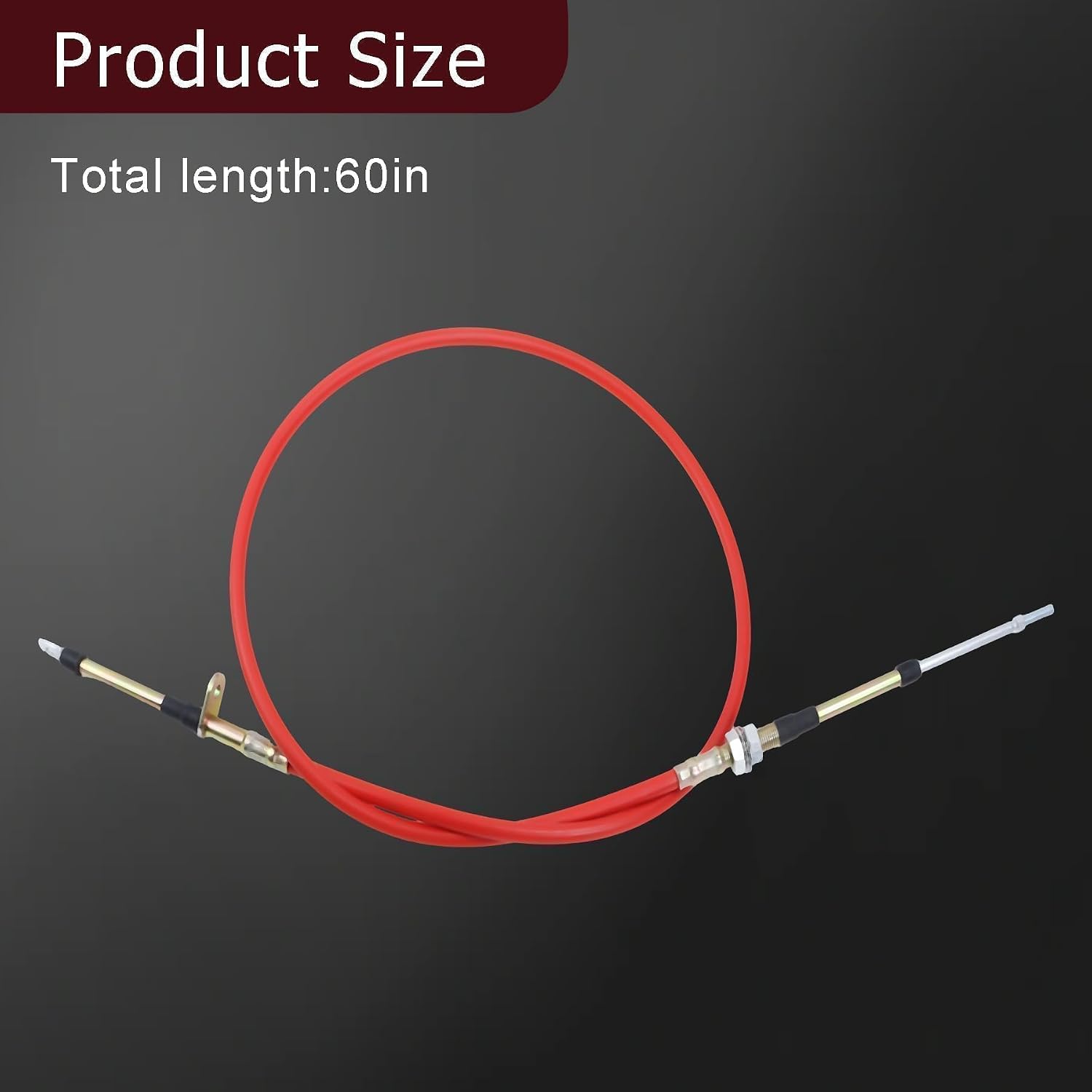80833 Shifter Cable Fit for B&M Transmission Shift Lever with Eyelet End 5ft Long Automatic Transmission Shifter Cable AF72-1002 BMM-80833 0.375 Inch Outer Diameter Red