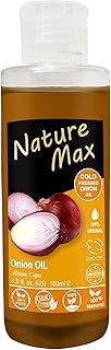 Nature Max Onion Oil Natural Undiluted Pure Oils Cold Pressed Premium For Cooking & Hair & Skin No Additives Non Gmo Kosher Halal (1 Pack = 3.38 oz / 100 ml) زيت البصل حلال