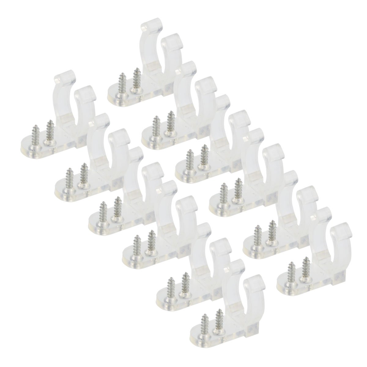 200pcs LED Rope Light Clips Holder with 400 PCS Screws, Wobe Clear PVC