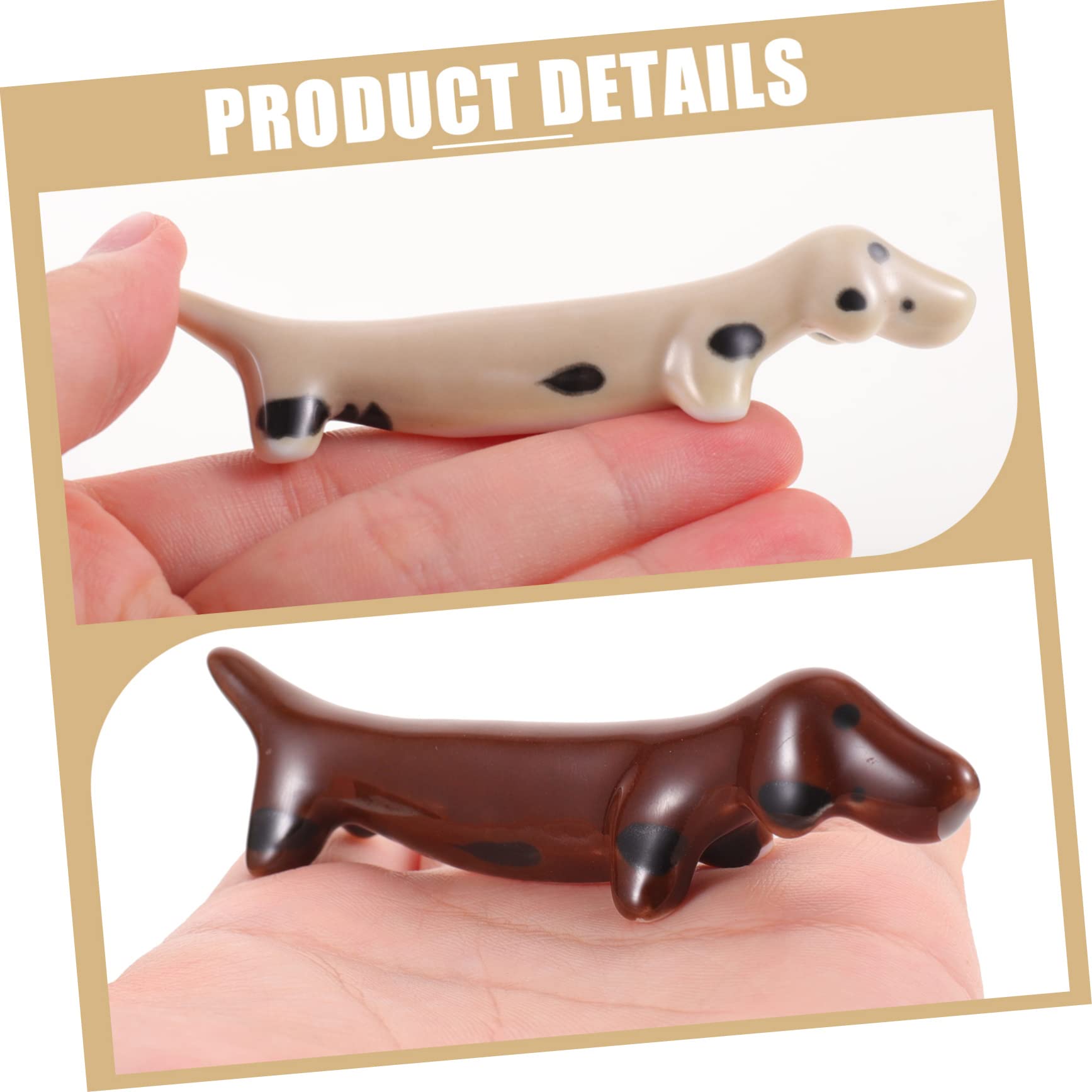 Alipis 4Pcs Cartoon Dog Ceramic Chopstick Rest Cute Kitchen Tableware Holder Portable Easy to Clean for Home Use Present Giving