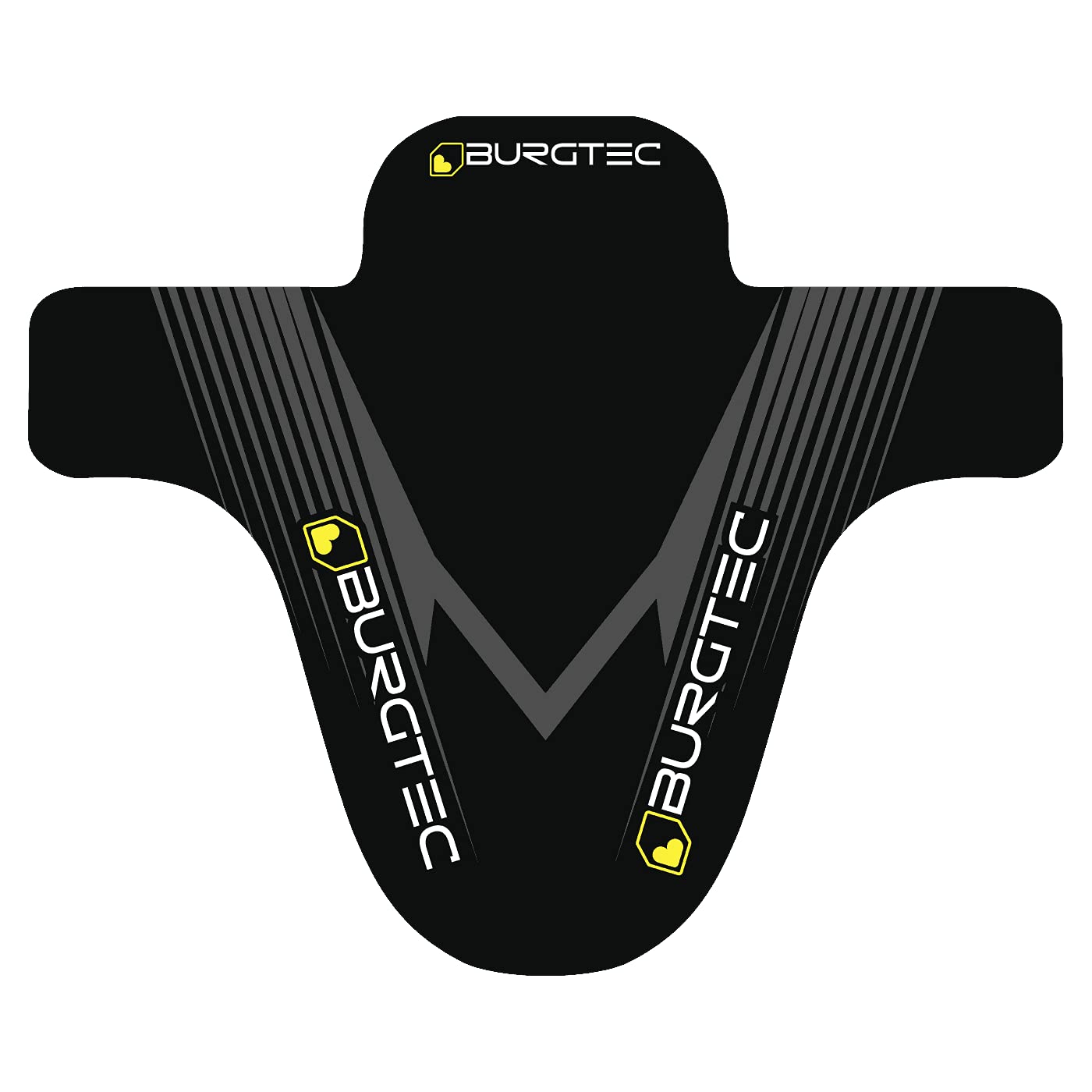 Burgtec Moto Front Mountain Bike Mudguard - Grey/Black/MTB Mud Fender Shield Guard Face Bicycle Cycling Cycle Biking Board Muck Rain Water Puddle Wet Weather Trail Riding Downhill Accessories