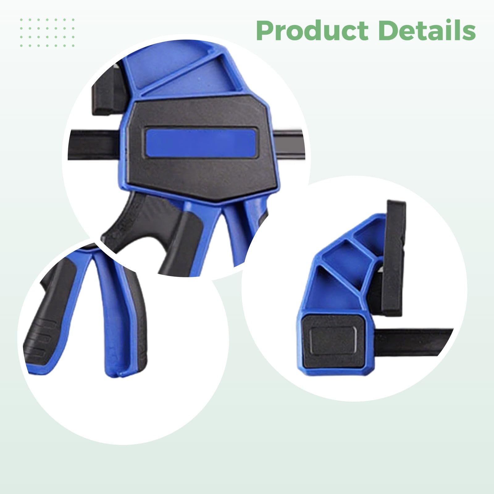Pince serre-joint à barre robuste, modèle à gâchette à prise rapide de 15,2 cm, force de serrage de 136 kg, acier, utilisation à une main, conversion en écarteur, portée de 35 cm