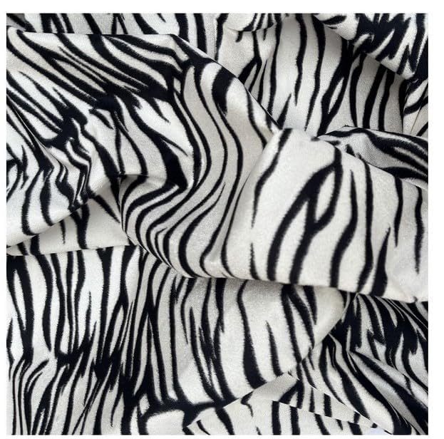Image of Prokart Soft Faux Fur Fabric Cloth - 60 Inch Wide Pana | Fur Fabric Decorative Cloth for Crafting Soft Toys, Fancy Dress, Baby Photoshoot, Wedding Mandap & Party Decor (White Tiger Printed, 2 Mtr)