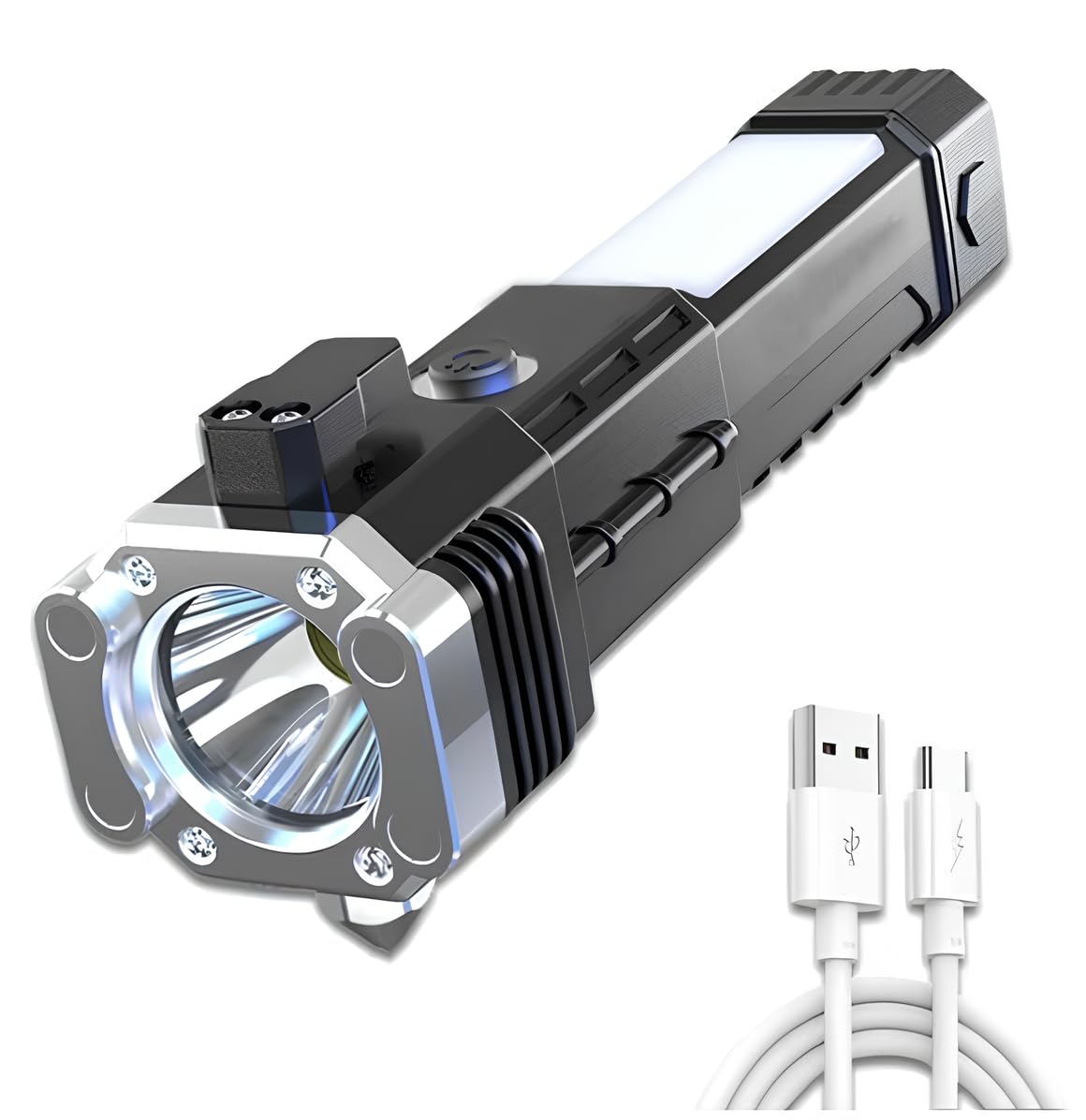 FELICITY PLANET Ultra Bright LED Torch: 8-in-1 Multifunctional, High Power, Long Distance LED Torch Light Rechargeable, Power Bank, Safety Hammer, Seatbelt Cutter, Strong Magnet, Durable (COB) (B0CJF1DDWP) Amazon Price History, Amazon Price Tracker