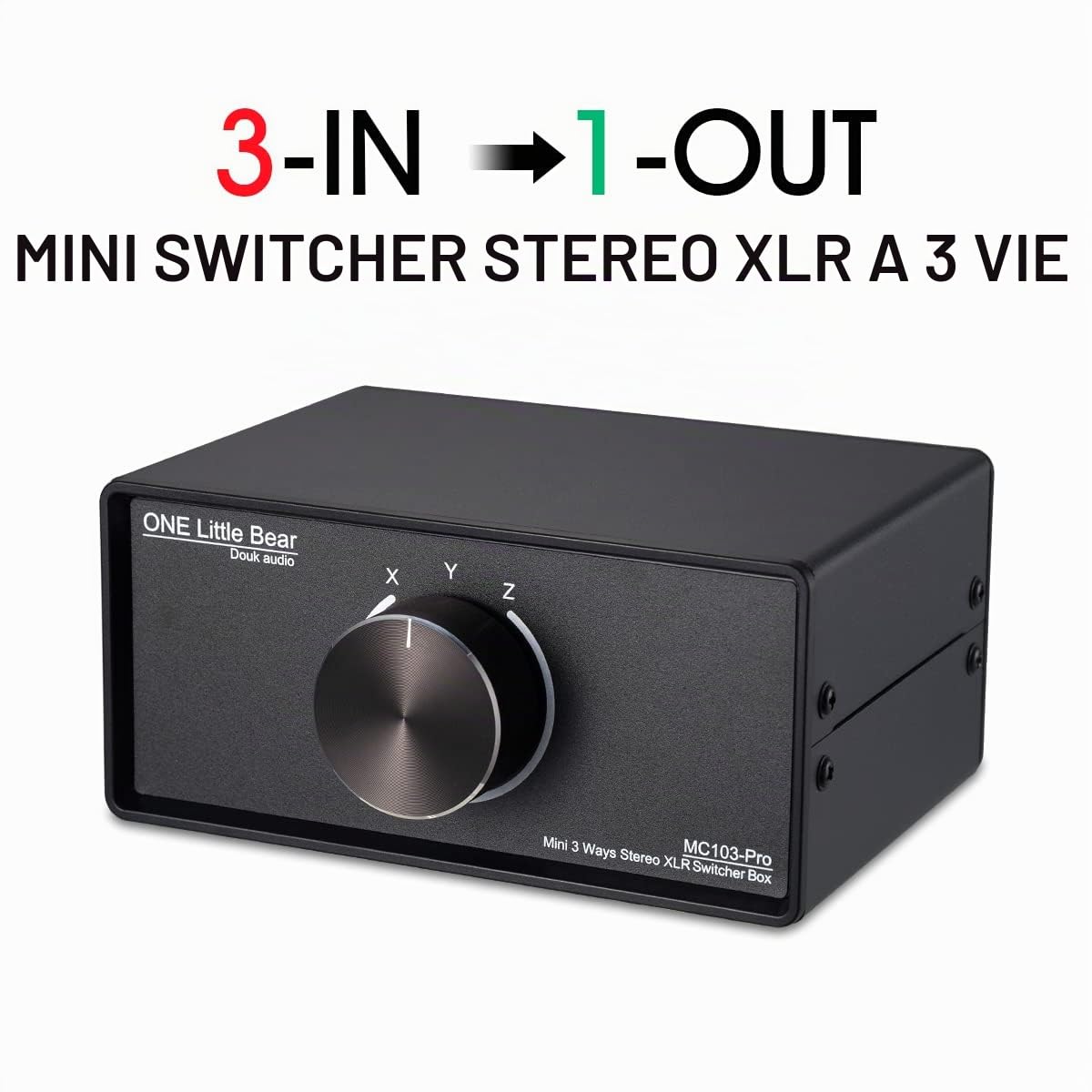 Nobsound 3-IN-1-OUT - Switch audio XLR bilanciato, 3 vie, stereo passivo