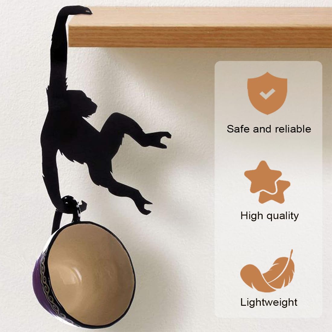 WUSJCOF Witziger Affen Bananenhalter, Bananenhaken, Küchen Gadgets für die Küche zum Aufhängen von Bananen, Weintrauben und anderem Obst