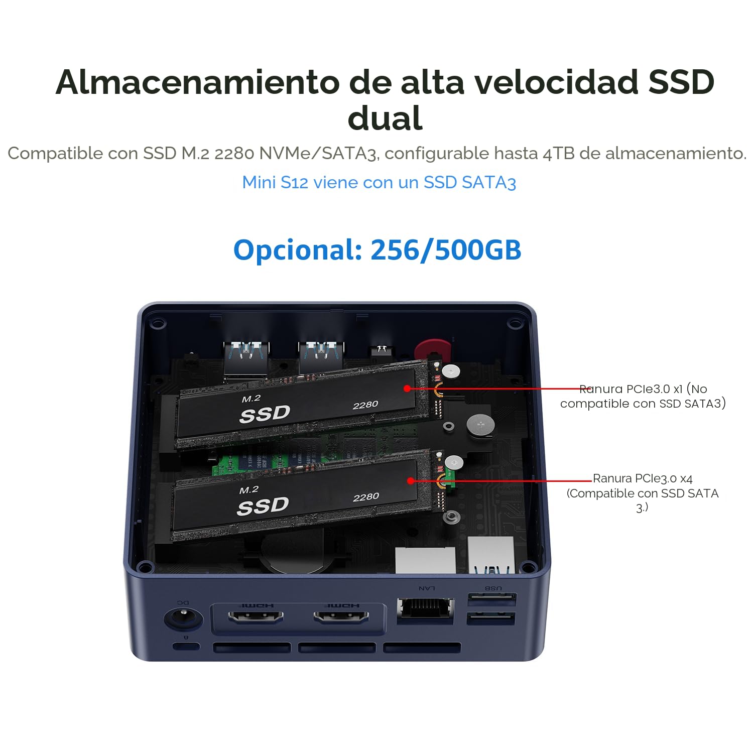Amazon.com: Beelink Mini PC, Mini S12 Pro Intel de 12ª generación