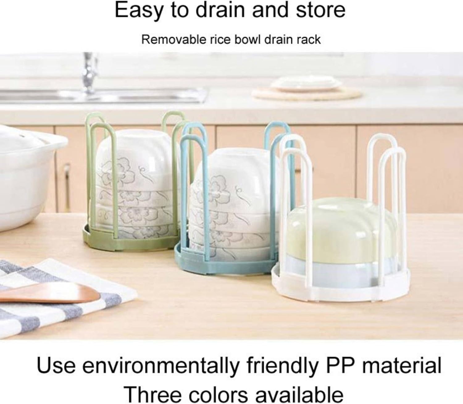 White Dinnerware Bowl Plate Racks and Holder Plastic Drain Rack Dish Storage Display Stand Drying Shelf Tableware Drainer Rack Kitchen Organizer 5.5 * 5.8 inches