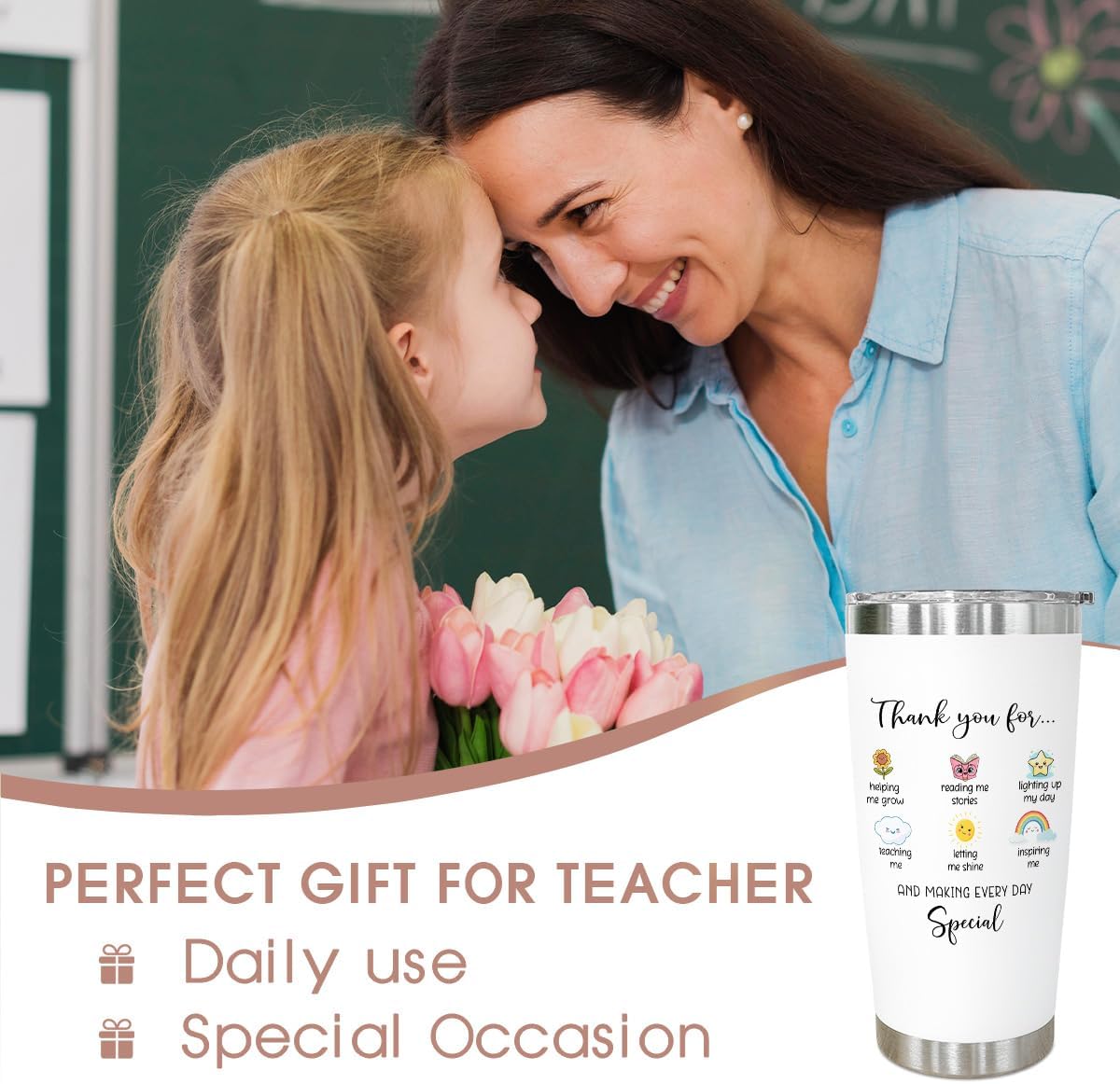 Teacher Appreciation Gifts from Student – Thank You Tumbler for Women Men Teachers – End of Year, Christmas, Birthday, Back to School Gift for Preschool, Kindergarten, Elementary Educators - Image 4