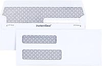 Vista 1 de Staples Sobres de cartas de negocios #8, doble ventana, teñido de seguridad, cierre autosellado, 8-5/8 x 3-5/8 pulgadas, paquete de 500, color blanco