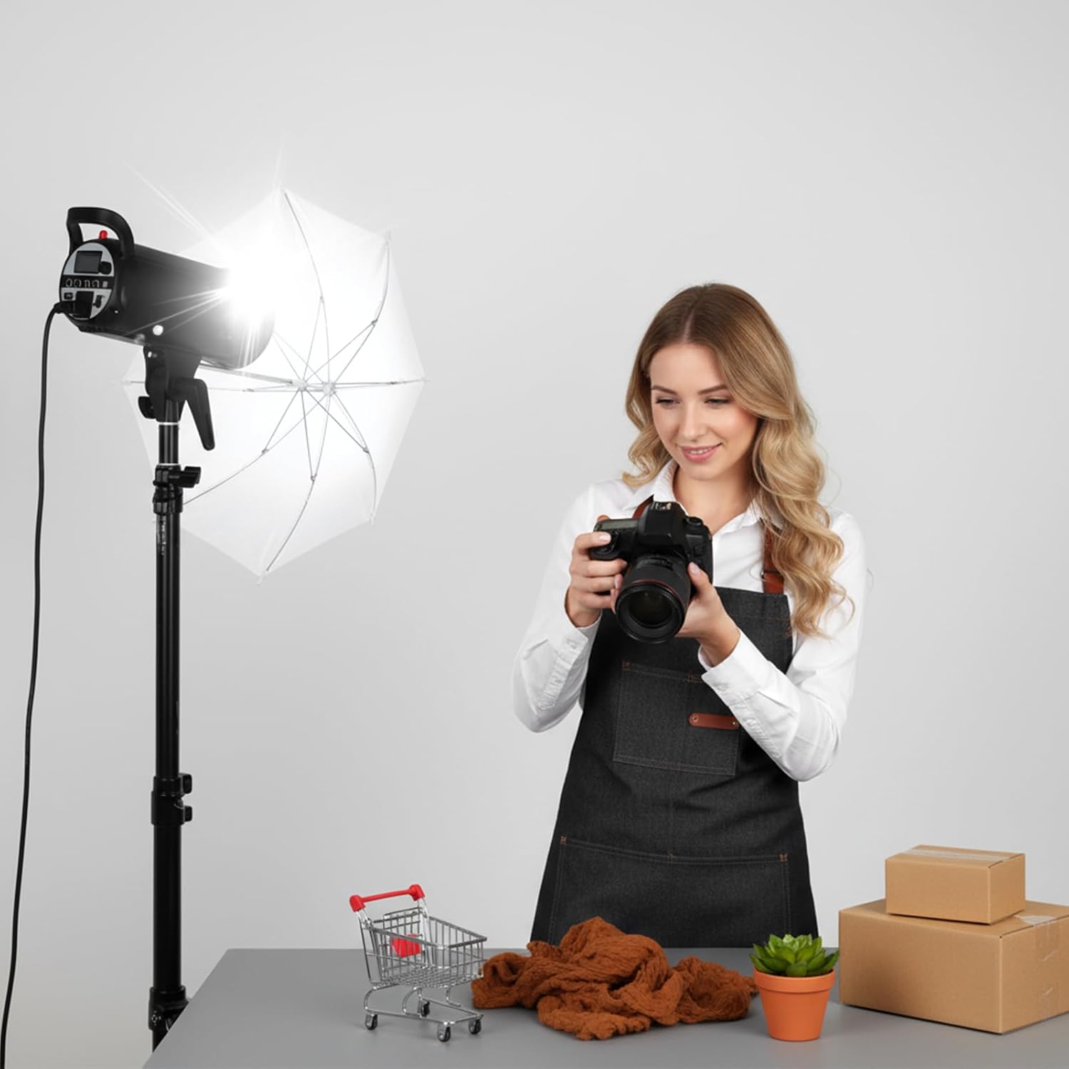 2 Pack 22"/55cm White Translucent Soft Umbrella, Photography Light Reflector Umbrella Kit Mini Lighting Diffuser for Studio/Outdoor Photo and Video Lighting Accessories (Bracket NOT Included)