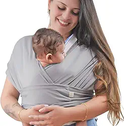 Wrap Sling de Bebê Ajustável Carregador Canguru de Vestir Little Beni Dry Fit (Cinza)
