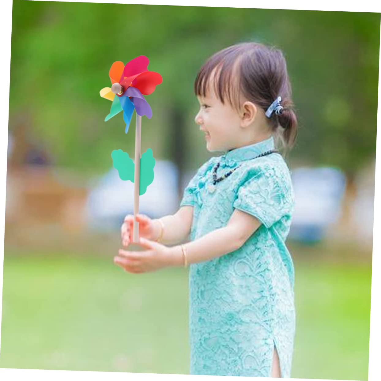 12 Pezzi Girandole Per Bambini Da Giardino Girandole Di Plastica Arcobaleno Mulini A Decorazioni Per Bambini