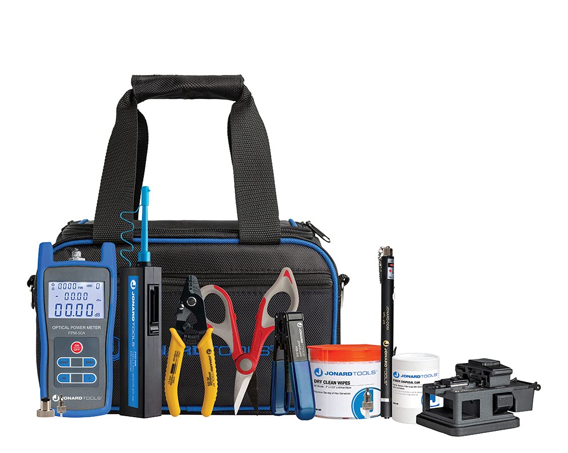 Jonard Tools TK-185 FTTH Prep Kit w/Power Meter, Fiber Cleaver, VFL, and More