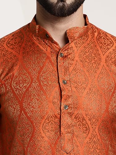 Image of SOJANYA (Since 1958 Men's Silk Blend self Design Kurta and Churidar Pyjama Set
