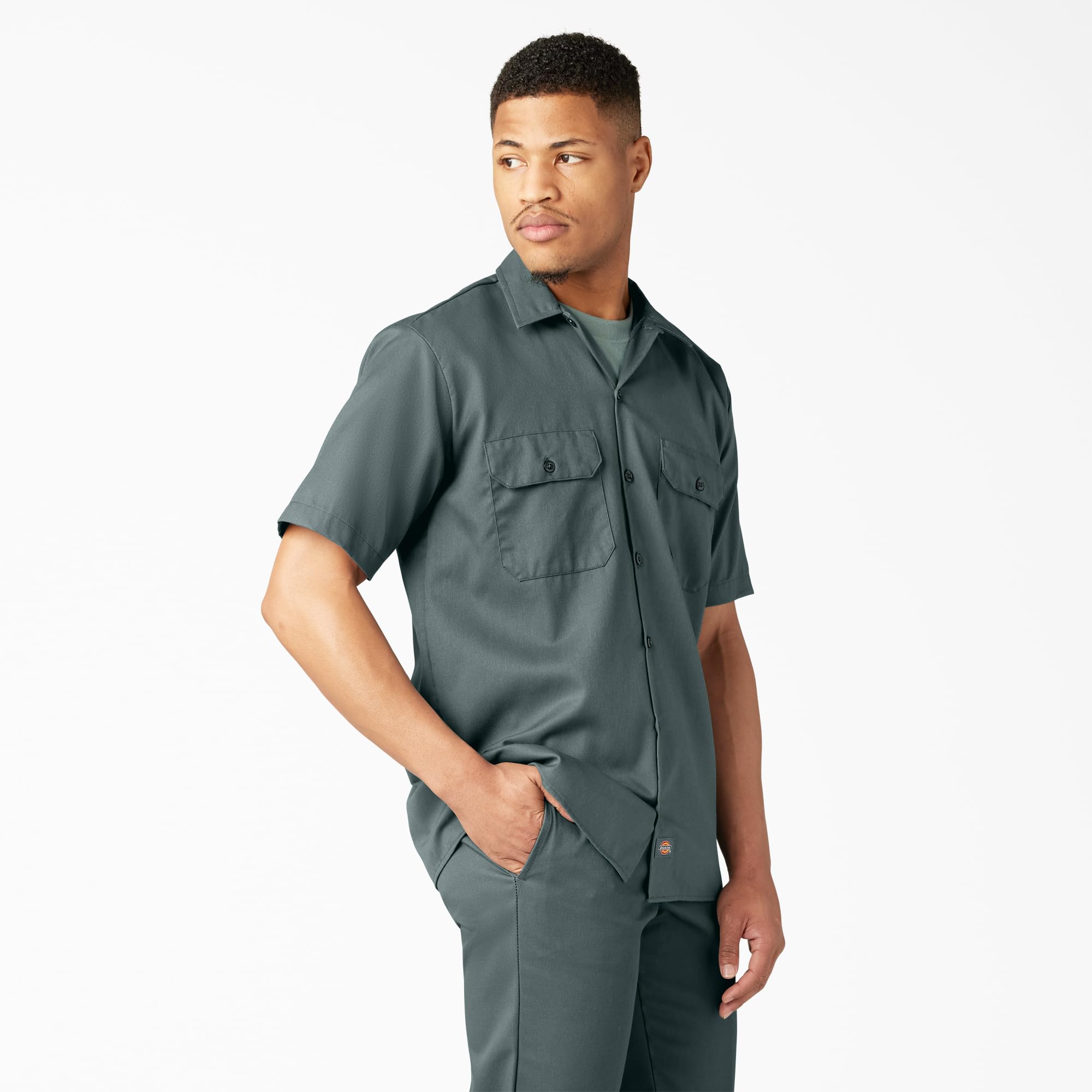 Dickies Long Sleeve Work Shirt Chemise à Bouton Bas, Opaque Homme
