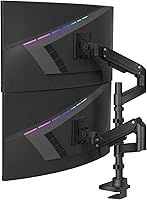 Vista 18 de WALI - Soporte para tres monitores de hasta 32 pulgadas, soporte de escritorio completamente ajustable para 3 monitores con abrazadera y base