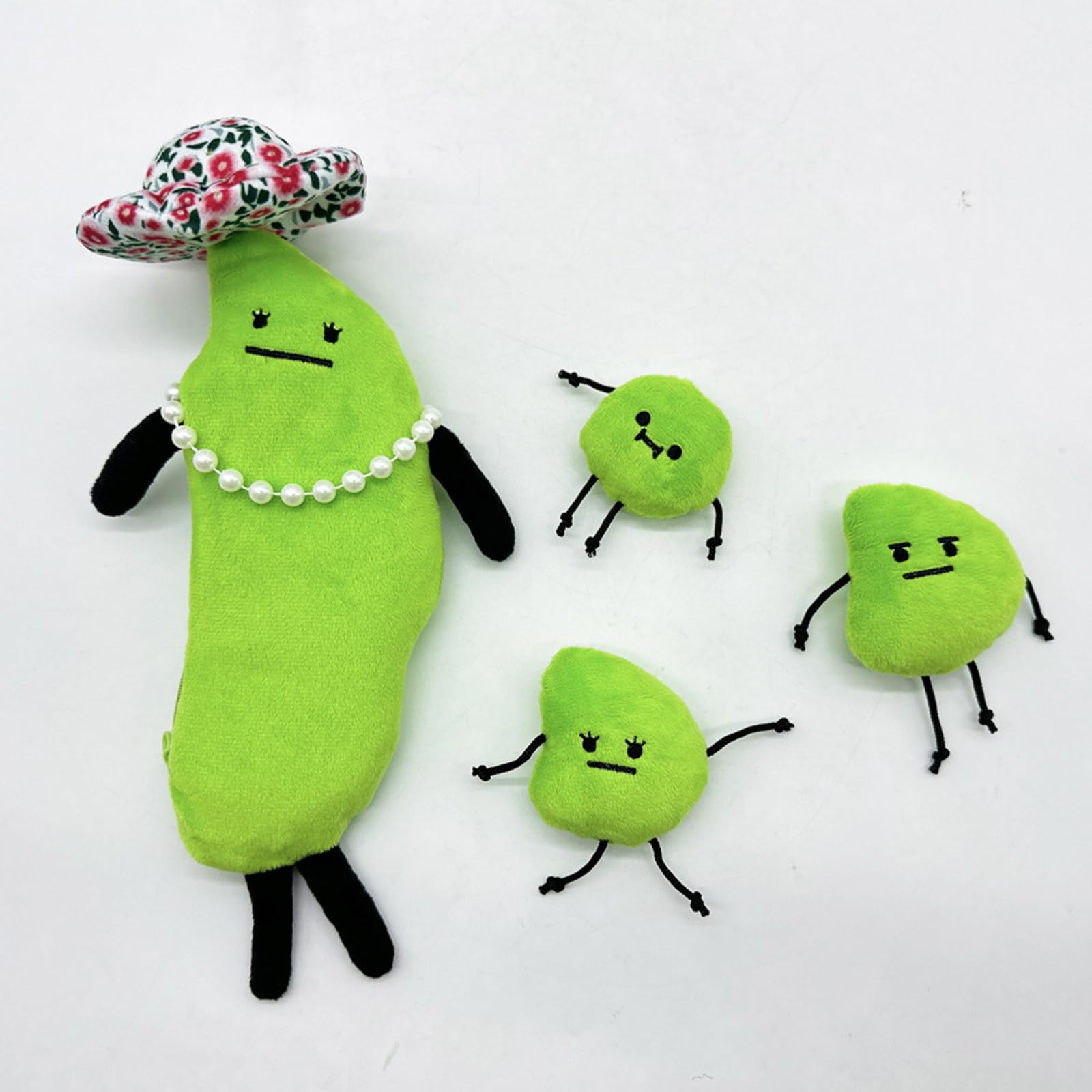 【公式品】ひみつのおるすばん　ぬいぐるみ　えだまめ夫人　まめお　まめこ　まめすけ 公式品】ひみつのおるすばん ぬいぐるみ えだまめ夫人 まめお