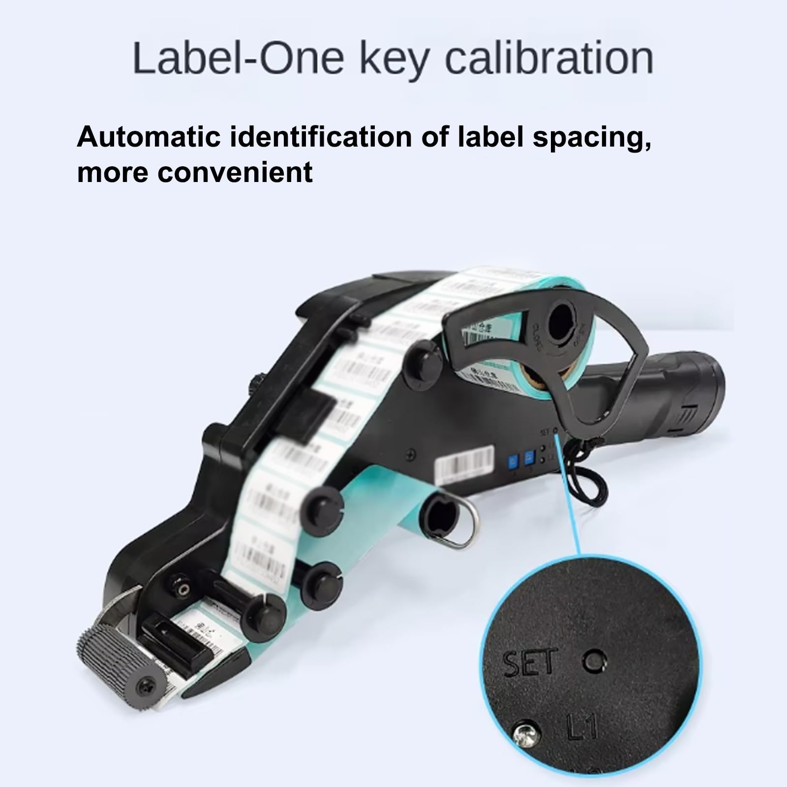 Pistola etichettatrice Automatica per Etichette, Pistola per Etichette con Codici a Barre e rilevamento Intelligente della spaziatura, Larghezza Etichetta 15-40 mm o 15-80 mm