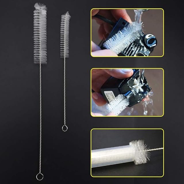 Foto 5 de 8 de 2 Unids Cepillo de Limpieza para Acuario Cepillo de Acero Inoxidable para Limpieza de Peces de Acuario Filtro…
