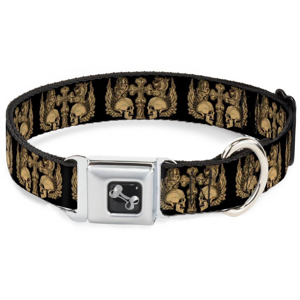 Collier de chien Buckle Down tête de mort style ceinture de sécurité grand format