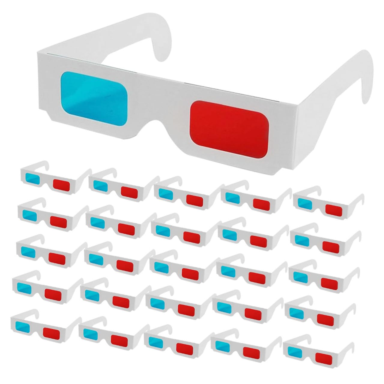 UKCOCO 70 Piezas Gafas de Papel Anaglifo Gafas Rojas y Azules para Ver Películas Casa para Actividades Escolares de Realidad Aumentada