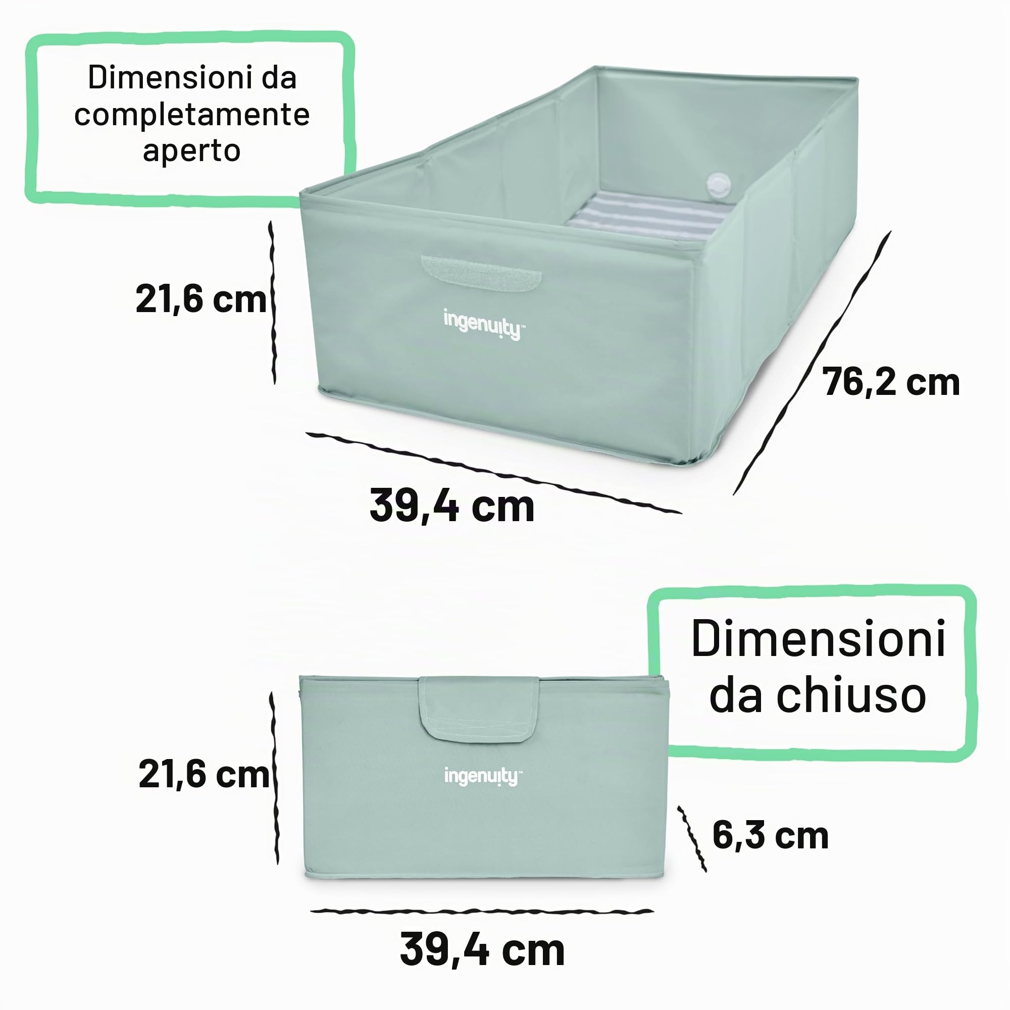 Ingenuity, Vasca Tuckaway per Bambini, Trasforma la Doccia in Vasca, Pieghevole e Compatta, Facile da Pulire, Senza Montaggio, 12 Mesi-5 Anni