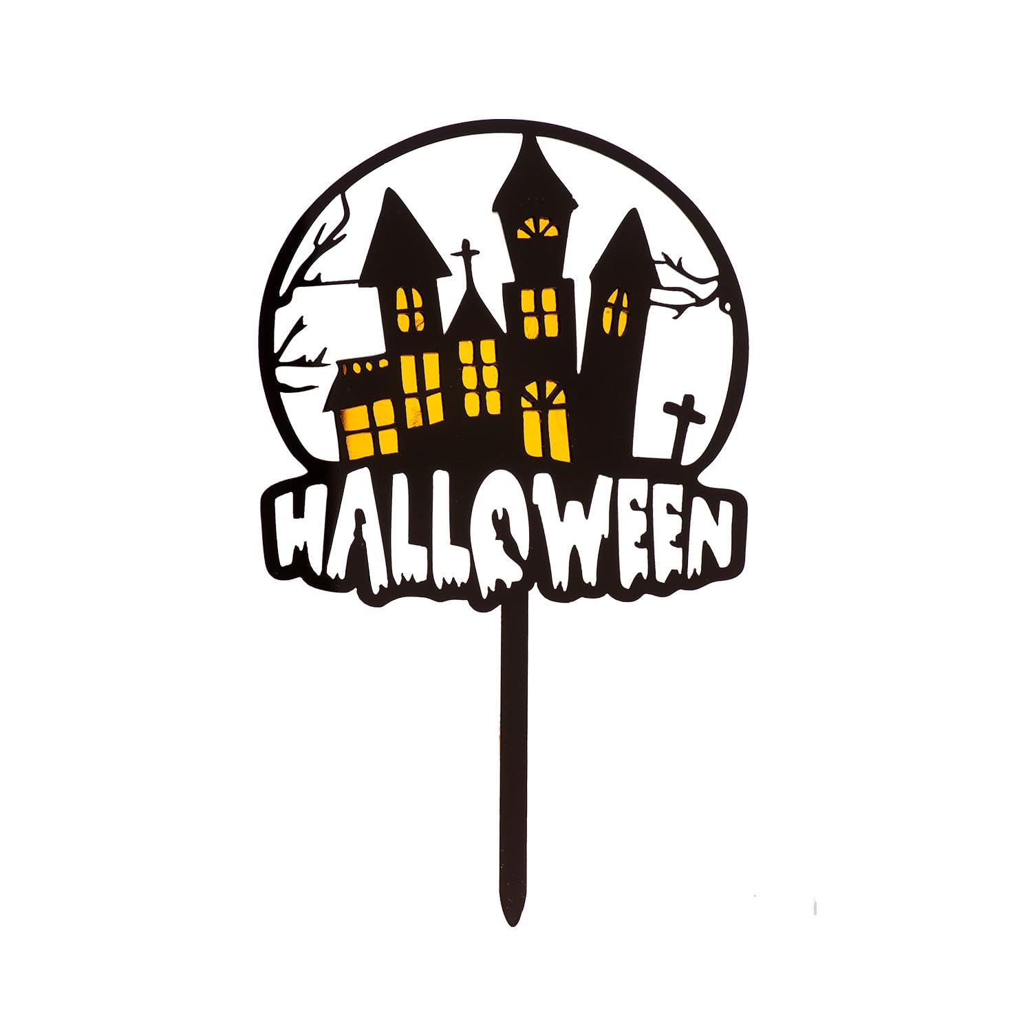 dekora Halloween Cake Topper – Haunted House Design for Cupcakes, Cookies & Sweets