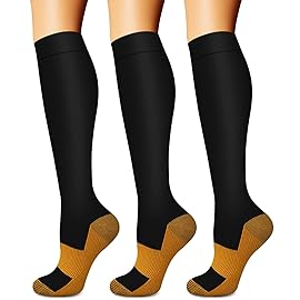Compression Socks for Women & Men (3 pairs) - Best Support for Nurses, Running, Hiking, Recovery & Flight Socks