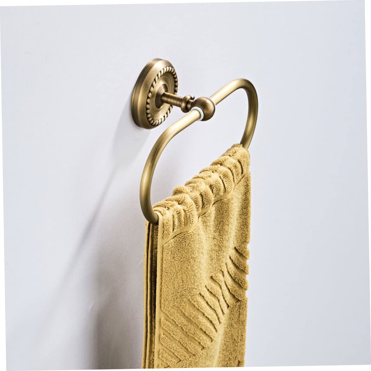 Wandmontierter Handtuchring Oval aus Kupfer Gold für Bad und Küche