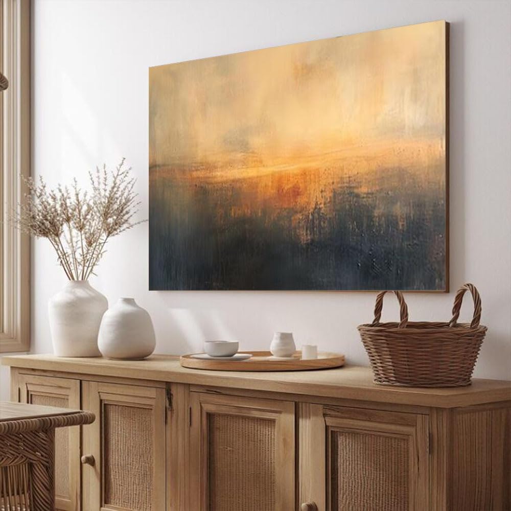 Uudezo With Frame Paintings Landscape Mural Big Abstract Oil Painting On Canvas Original Wall Art Pictures Modern Home Decor(50X75cm(20X30inch)