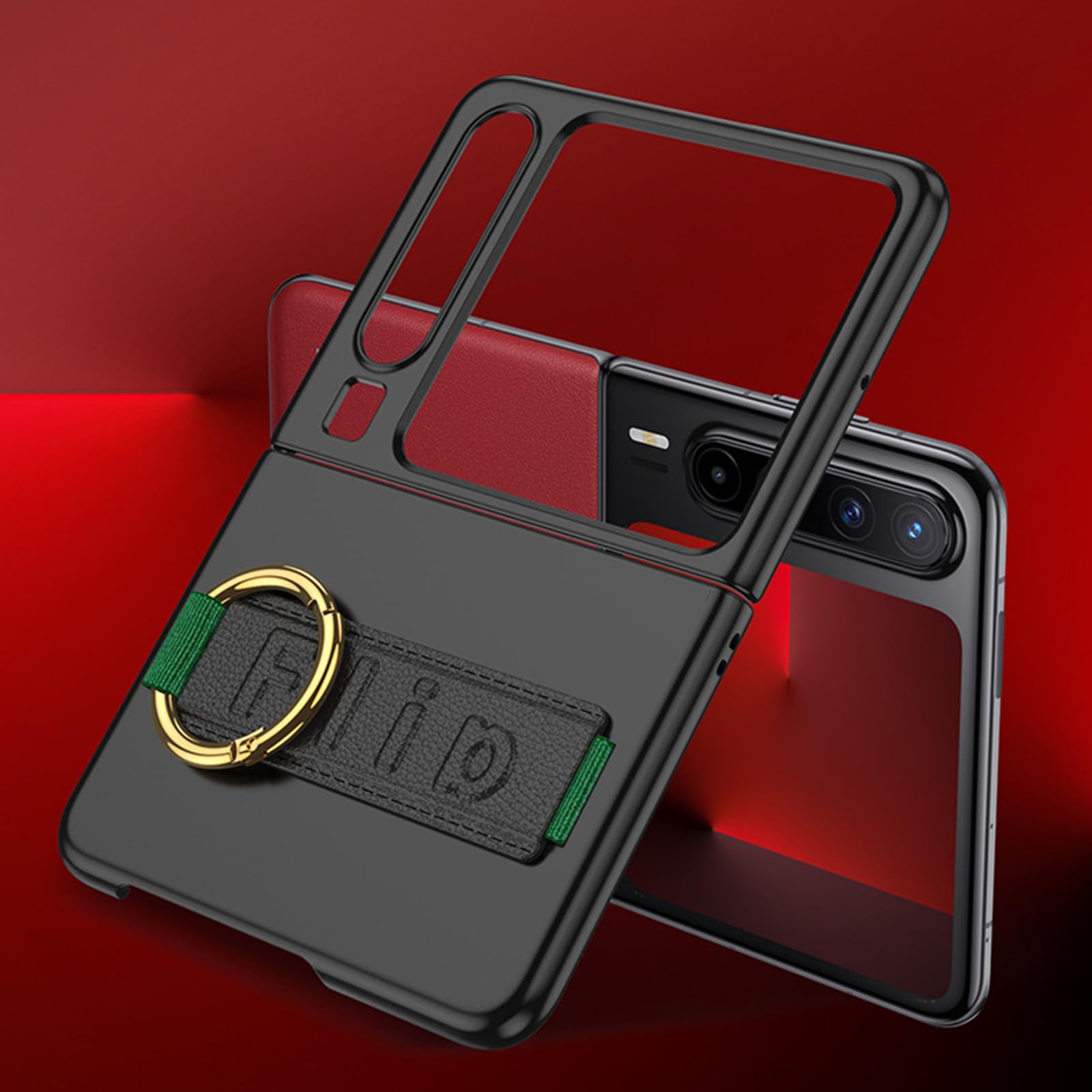 Ultra Mince Coque pour Huawei Pura X, Givrée Antichoc Etui avec Sangle Poignet Luxe Léger Commercial Protecteur Housse,Noir,PuraX