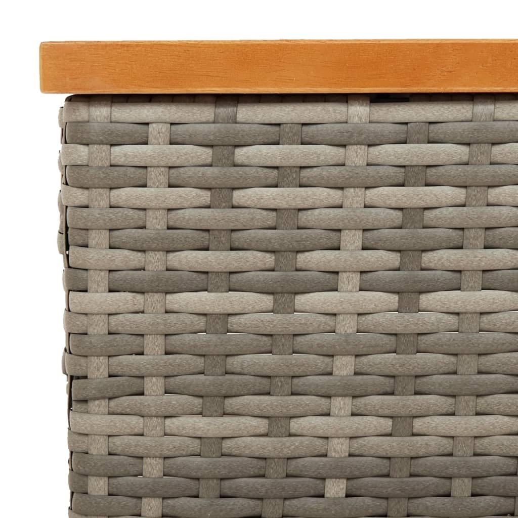 vidaXL Mesa de Jardín, Mesita de Comedor, Mesa Auxiliar de Exterior, Mueble para Patio Balcón, Ratán Sintético Madera de Acacia Gris