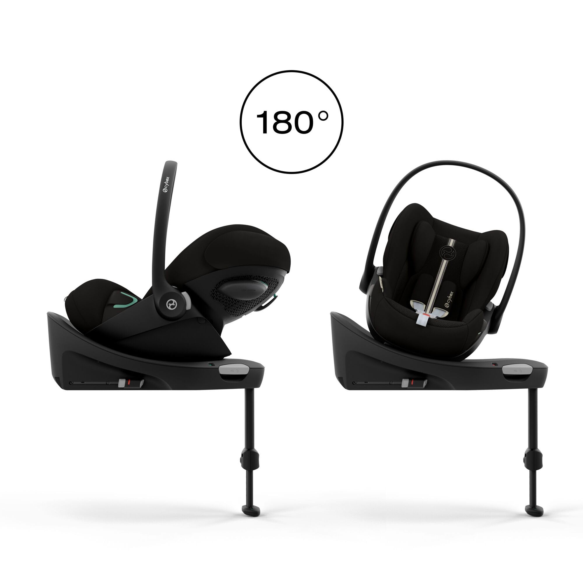 CYBEX Gold Fotelik dziecięcy Cloud G3 Plus, Od urodzenia do ok. 24 miesięcy, Dla dzieci od 40 cm do 87 cm, Maks. 13 kg, Funkcja obrotu o 180°, Siateczkowa tkanina, Z wkładką dla noworodka, Moon Black