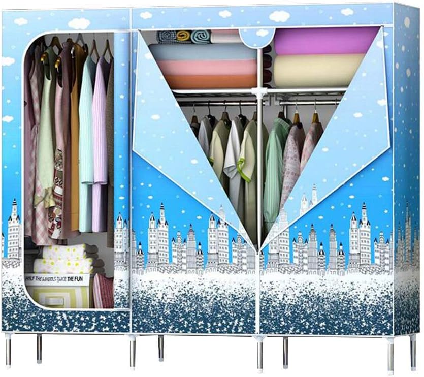 Cloth Wardrobe Clothes Closet, Portable Closet Wardrobe Storage Closet Standing Closet Fabric Cabinet Portable Wardrobe,D_172X45X170CM