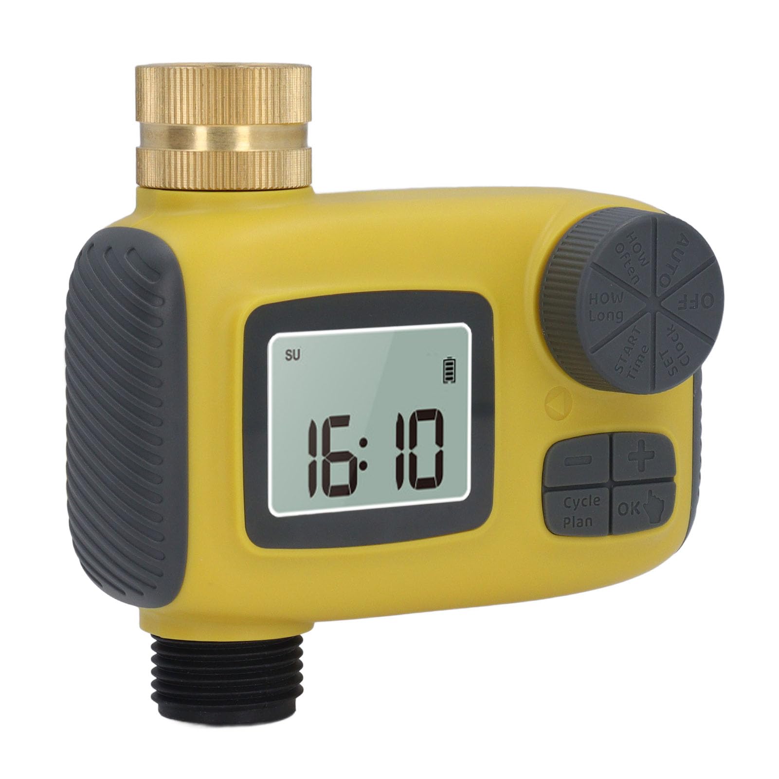 Timer per Irrigatore, Timer Programmabile per Tubo Flessibile con di Irrigazione Automatica con Ritardo Pioggia, Controller per Irrigazione Automatica Esterna Ingresso in Ottone da 1 Minuto