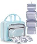 Travel Hanging Toiletry Bag for Women - Waterproof Toiletries Bag Cosmetic Organizer Lightweight Bathroom with Clear Window for Essentials, Makeup, Shampoo Pink Medium