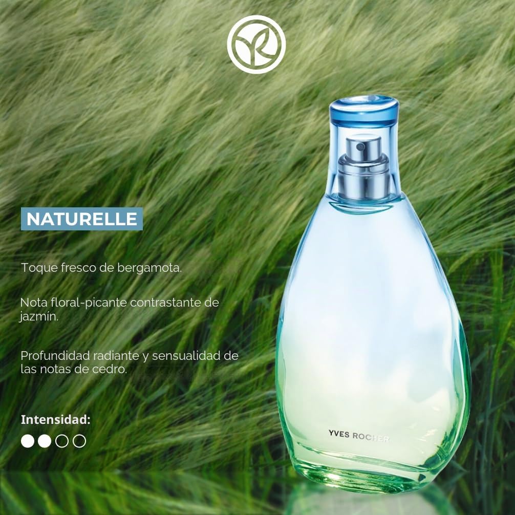 Yves Rocher EAU DE TOILETTE NATURELLE - Agua de Tocador - Perfume de Mujer Fresco y Floral - Notas de Bergamota, Jazmín y Cedro - Ideal para Uso Diario - Idea de Regalo - 75 ml