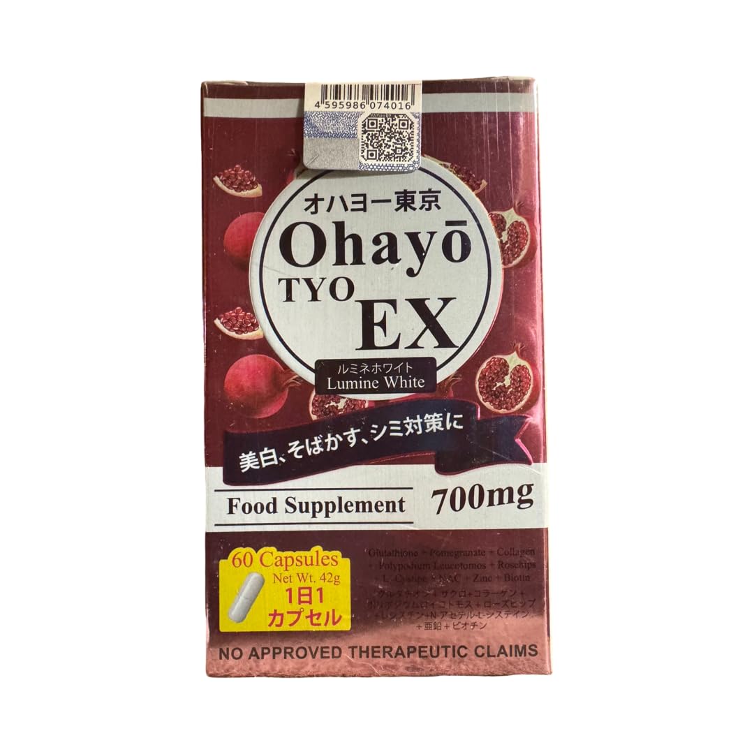 ohayo glutathione Amazon.com: OhayoTYO EX Lumine White Glutathione 700mg 60 Capsules : Health  & Household
