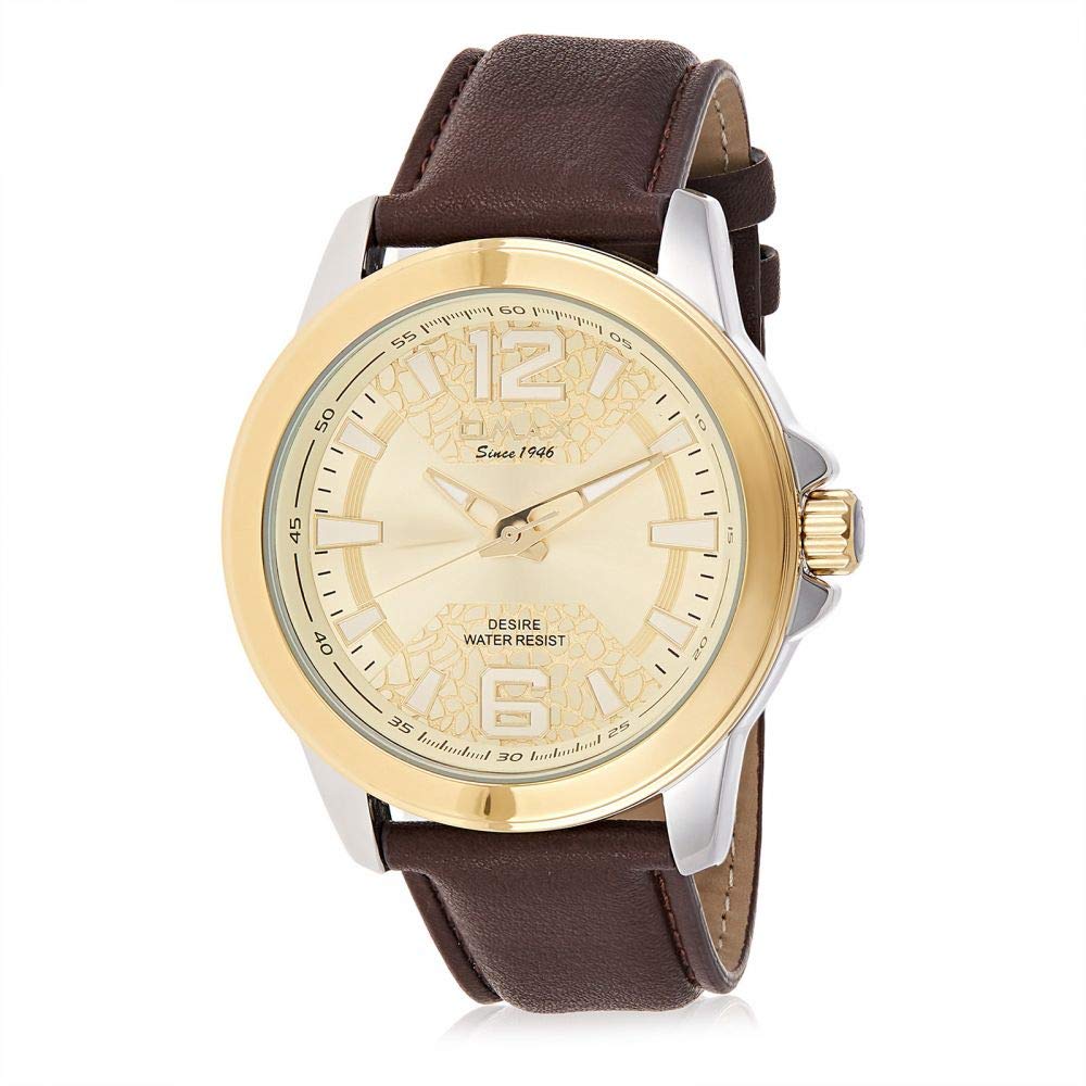 OMAX Analog Gold Dial Men’s Watch with Brown Strap - GX23T15I (B07MNVT812) Amazon Price History, Amazon Price Tracker